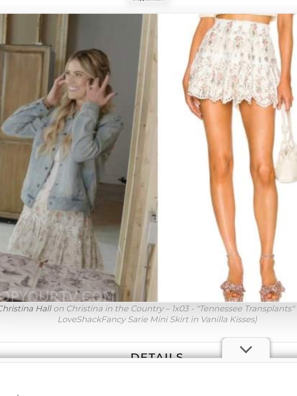 LoveShackFancy White Floral Lace Mini Skirt size XS vanilla kisses